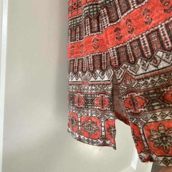 Lucky Brand Boho Peasant Top w Tassels Orange & Ribbed Tank w Lace - Picture 10 of 12